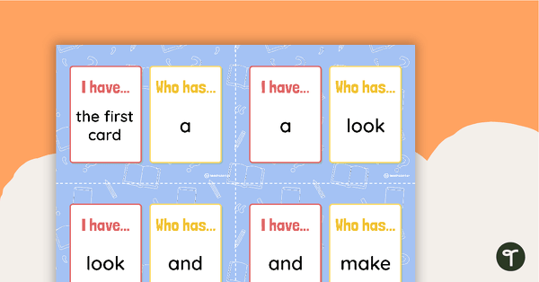 Go to I Have, Who Has? Game - Dolch PrePrimer Sight Words teaching resource