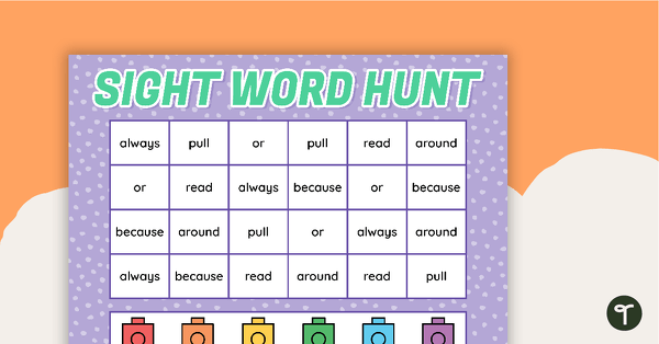 Go to Sight Word Hunt — 2nd Grade Dolch Words List Activity teaching resource