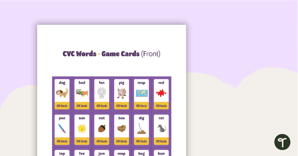 Go to What's My Card? CVC Words Board Game teaching resource