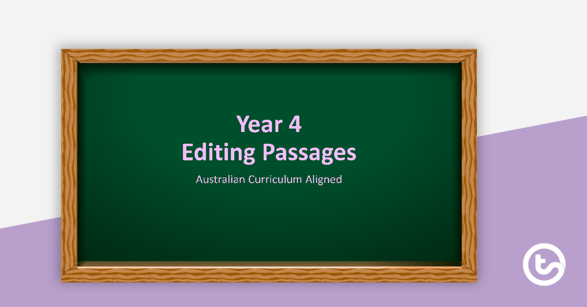 Year 4 Editing Passages teaching-resource