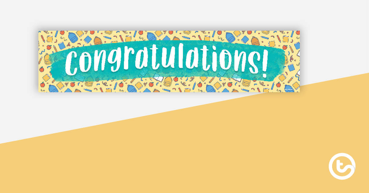 Congratulations! Display Banner teaching-resource