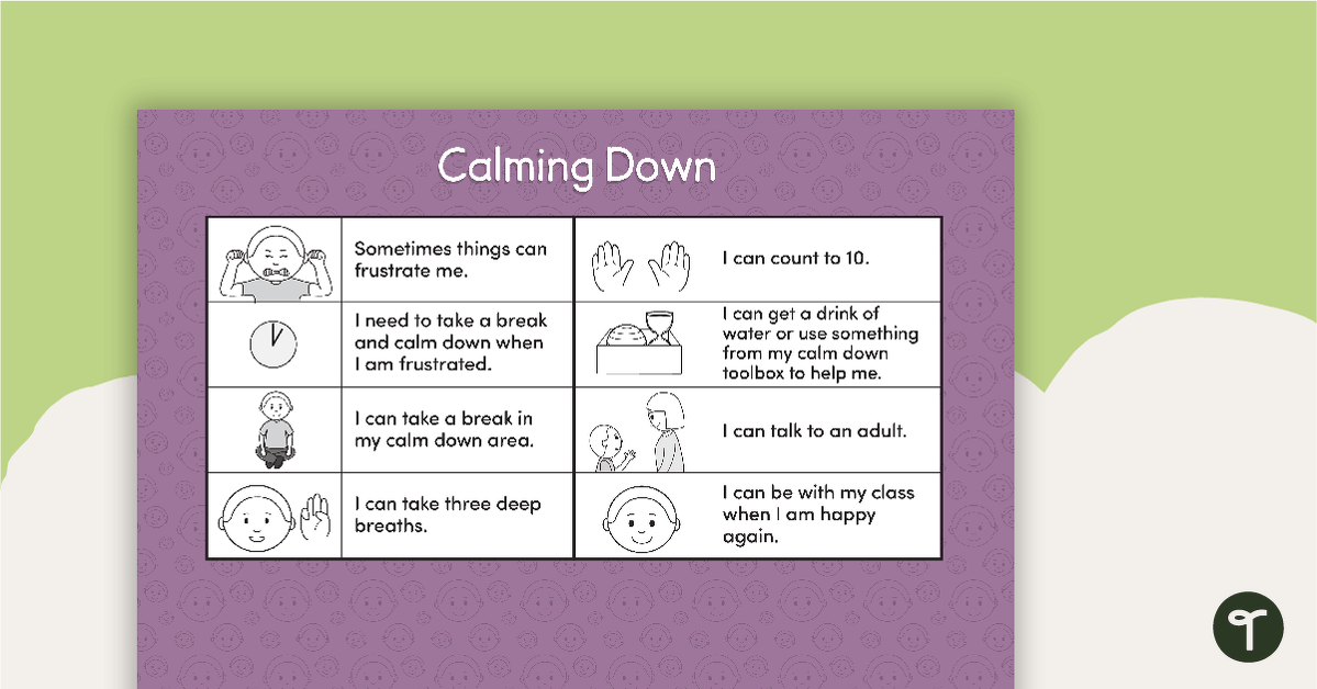 Calming Down Mini-Book teaching-resource