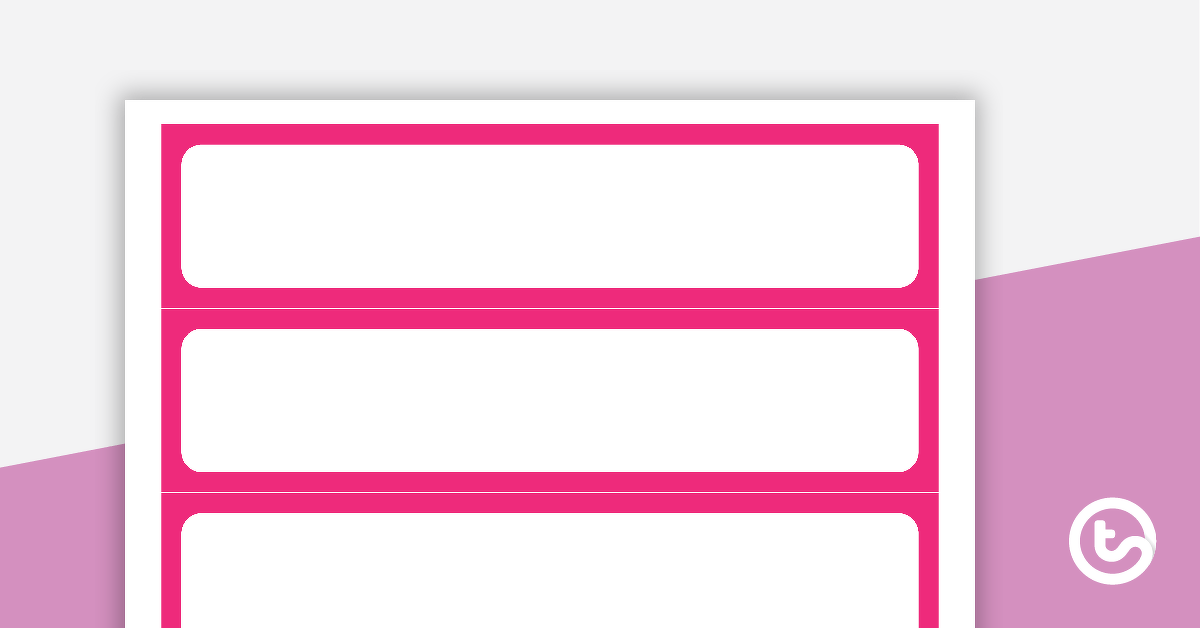 Plain Pink - Tray Labels teaching-resource