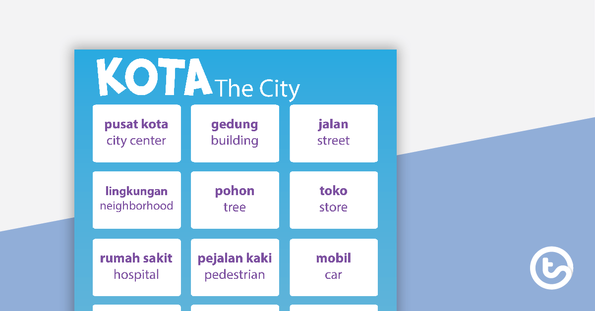 The City - Indonesian Language Poster teaching-resource