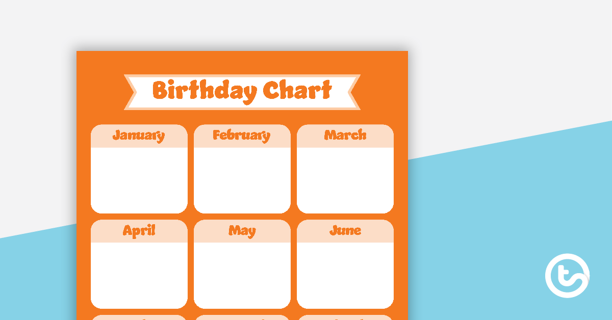 Plain Orange - Birthday Chart teaching-resource