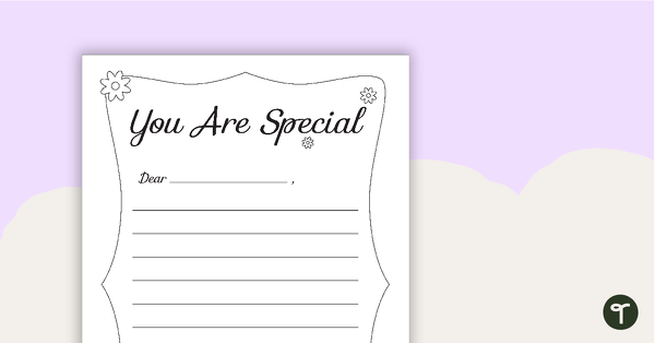 Go to You Are Special Letter Template teaching resource