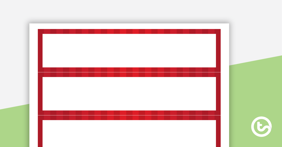 Red Stripes - Tray Labels teaching-resource