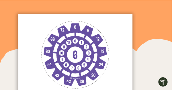 Go to Multiplication Gears - Multiplication Facts of 6 Poster teaching resource