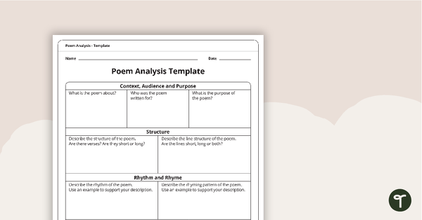 Go to Poetry Analysis Template teaching resource