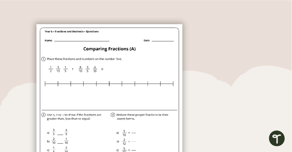 Go to Year 6 Fractions, Decimals and Percentages Worksheets teaching resource