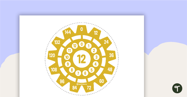 Go to Multiplication Gears - Multiplication Facts of 12 Poster teaching resource