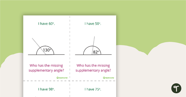 Go to I Have, Who Has? – Complementary and Supplementary Angles Game teaching resource