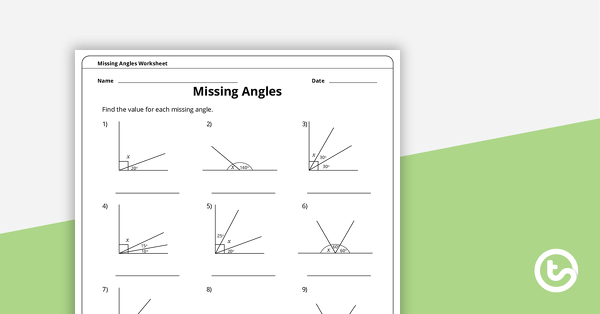 Go to Missing Angles – 4th Grade Math Worksheet teaching resource