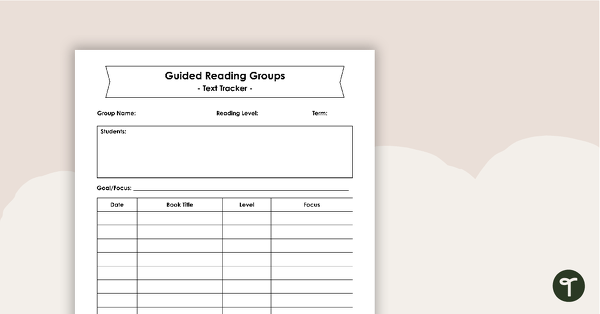 Go to Guided Reading Groups - Text Tracker teaching resource