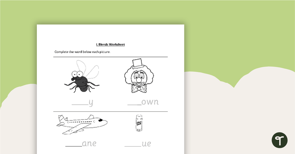 Go to L Blends Worksheet teaching resource