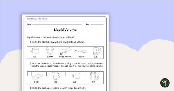 Go to Liquid Volume Worksheet teaching resource