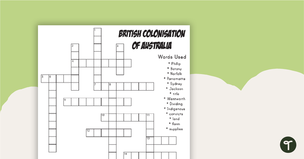 Go to British Colonisation of Australia - Crossword teaching resource