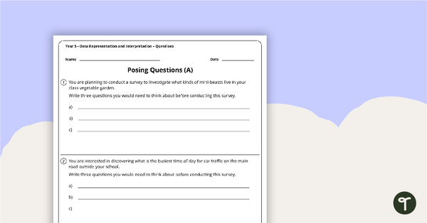 Go to Data Representation and Interpretation Worksheets - Year 5 teaching resource