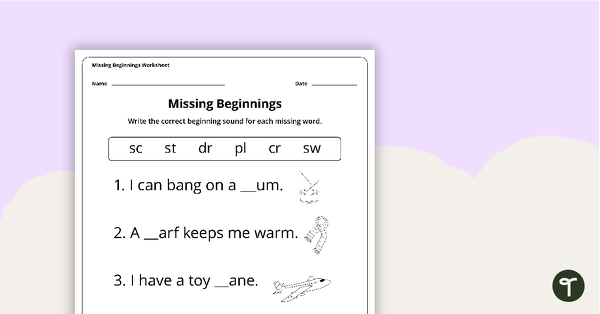 Go to Missing Initial Blends Worksheet teaching resource