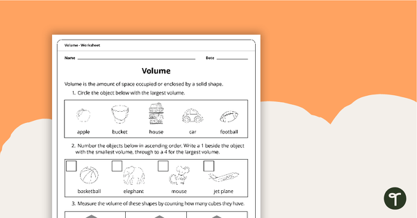 Go to Volume Worksheet teaching resource