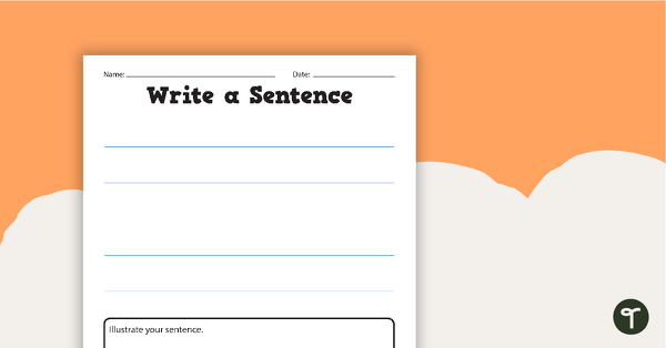 Go to Write A Sentence Worksheet teaching resource