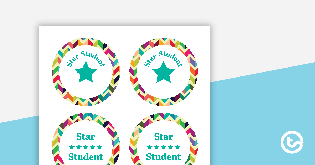 Bright Chevron - Star Student Badges teaching-resource