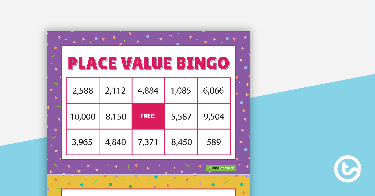 Place Value Bingo Game Numbers 0-10,000 teaching-resource