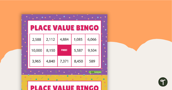 Go to Place Value Bingo Game Numbers 0-10,000 teaching resource