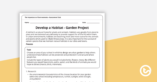 Go to Develop a Habitat - Garden Project teaching resource