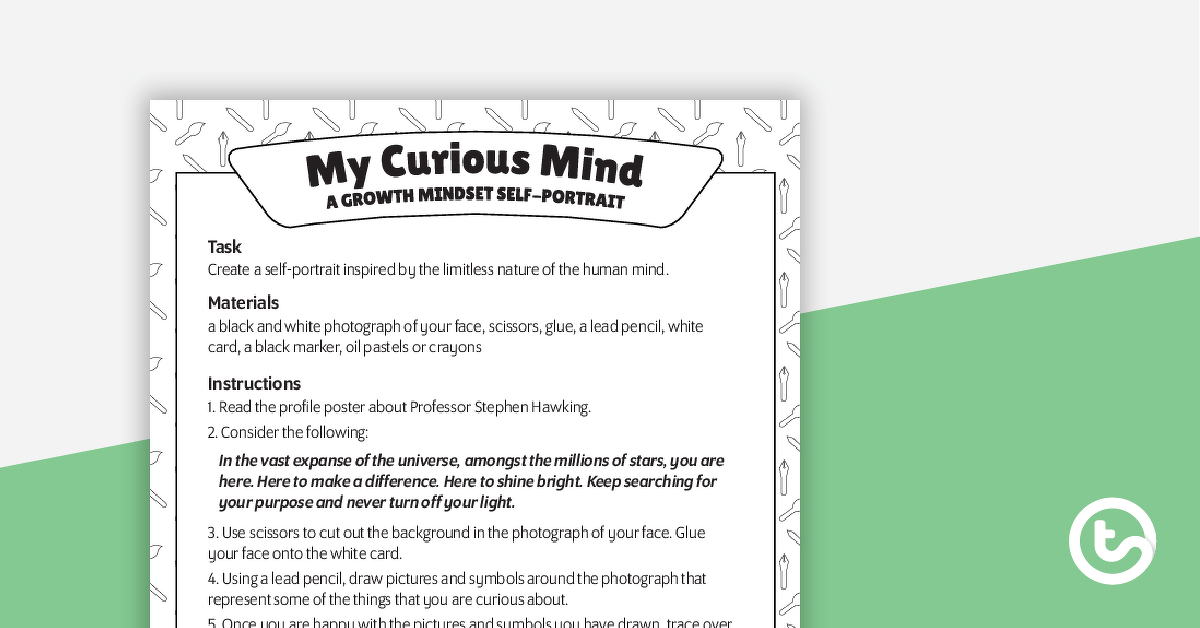 'My Curious Mind' Growth Mindset Art Activity teaching-resource