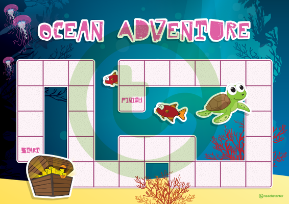 Blank Game Board - Ocean Adventure teaching-resource