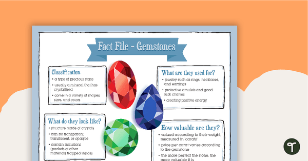 Go to Gemstones Fact File and Report Writing Scaffold teaching resource