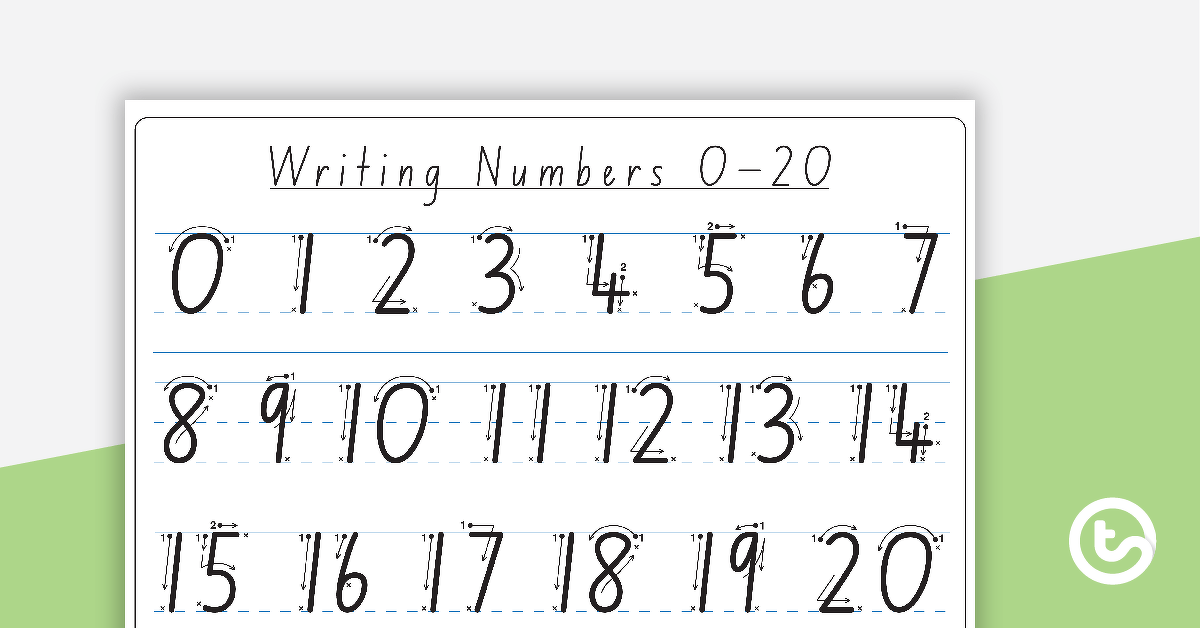 Writing Numbers 0-20 teaching-resource