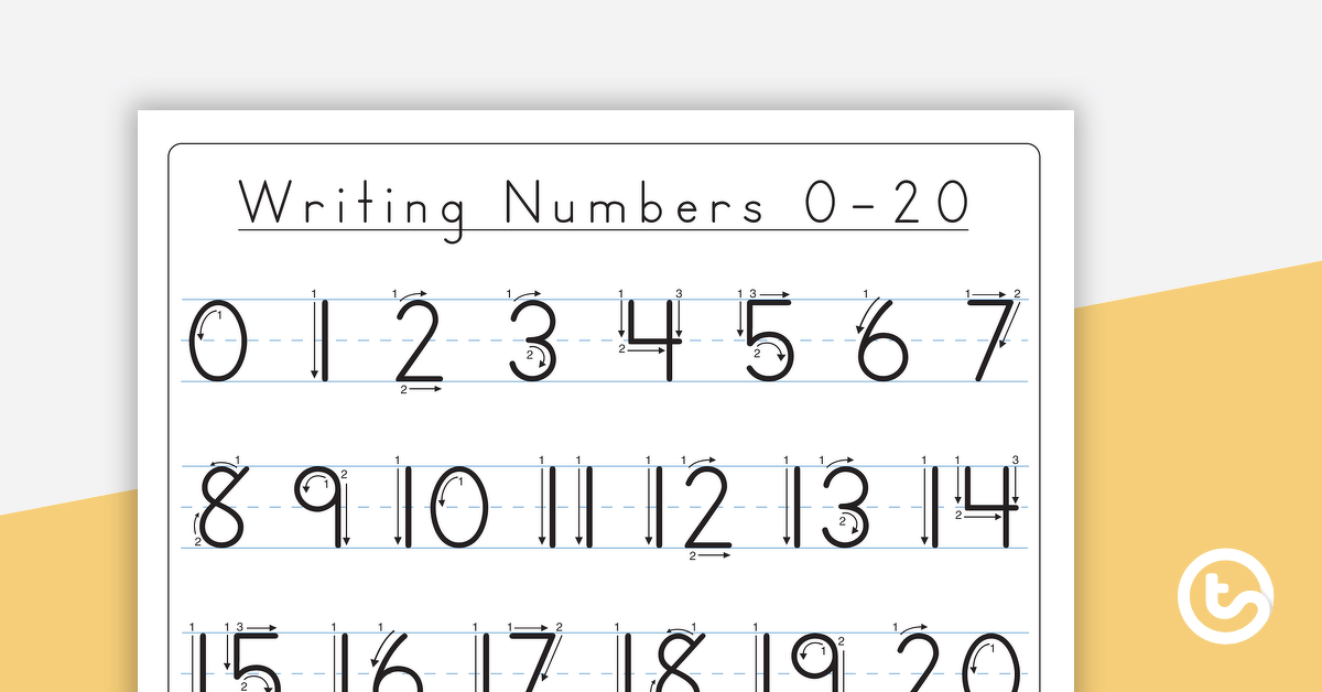 Writing Numbers 0–20 - Poster teaching-resource