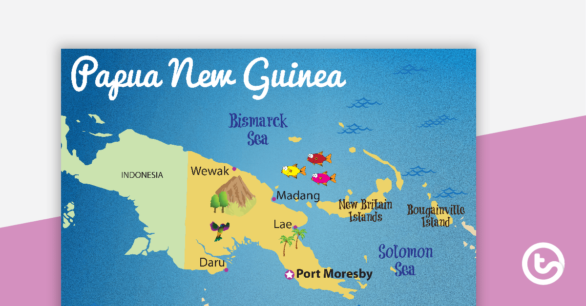 Map of Papua New Guinea teaching-resource