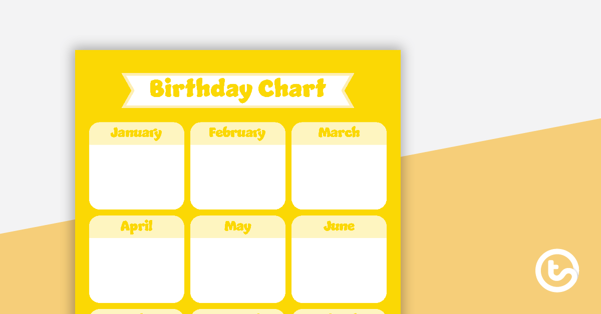 Plain Yellow - Birthday Chart teaching-resource