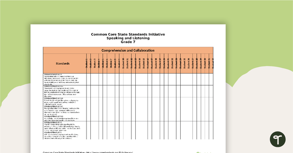 Go to Common Core State Standards Progression Trackers - Grade 7 - Speaking & Listening teaching resource