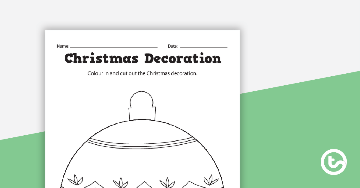 Christmas Decorations Colouring in teaching-resource