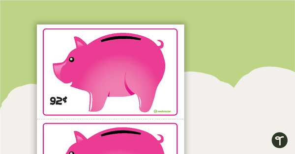 Go to Piggy Bank Task Cards (US Currency) teaching resource