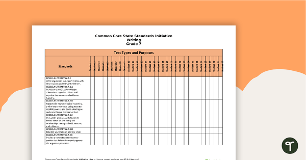 Go to Common Core State Standards Progression Trackers - Grade 7 - Writing teaching resource