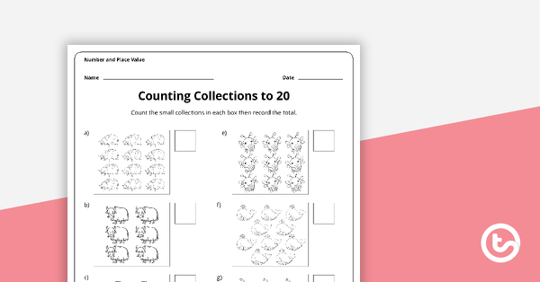 Go to Counting Collections to 20 Worksheet teaching resource