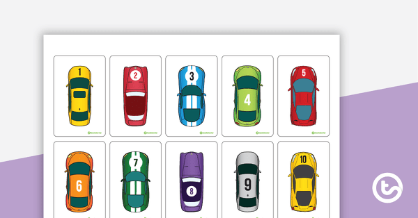 Go to 1 to 20 Parking Lot Number Match teaching resource