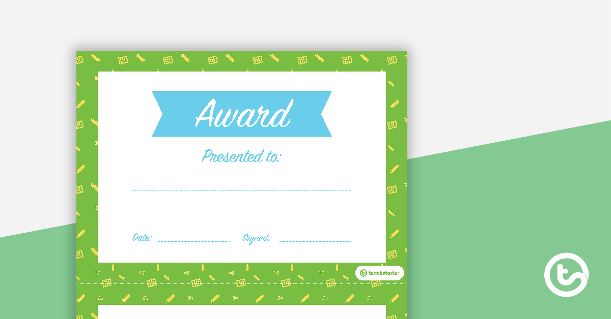 Calculator Pattern - Award Certificate teaching-resource