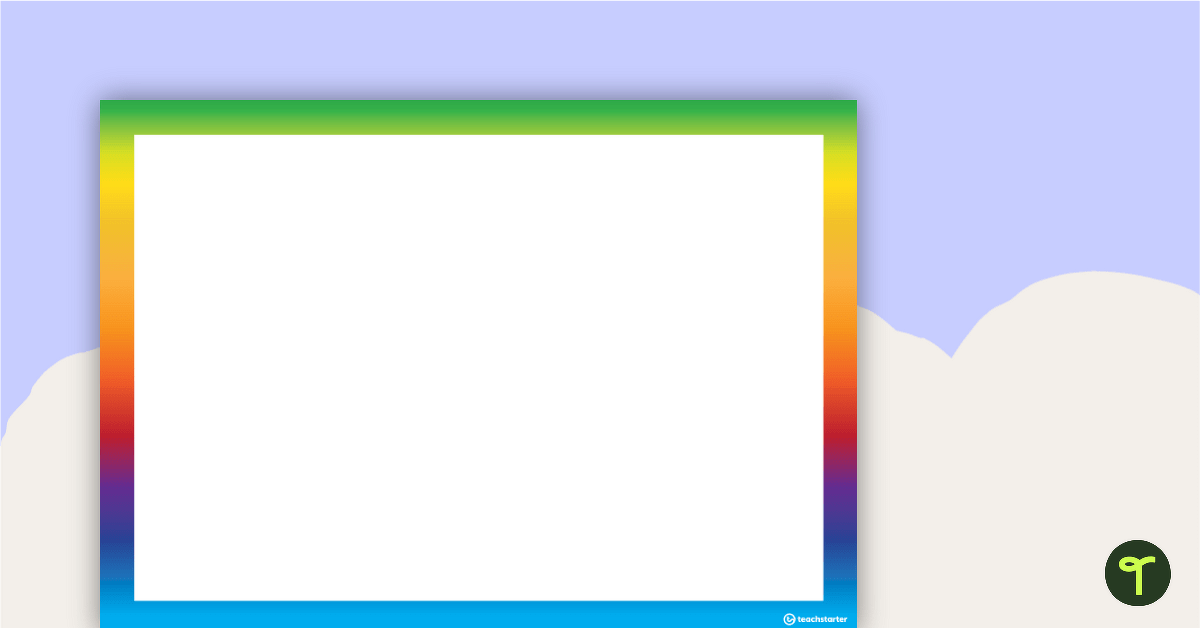 Rainbow - Landscape Page Border teaching-resource