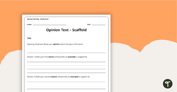 Go to Opinion Texts Writing Scaffold teaching resource