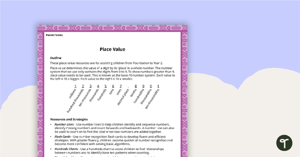 Go to Maths Activity Ideas for Parents - Place Value teaching resource