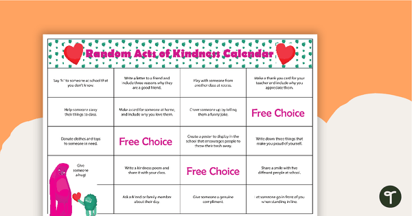 Go to Random Acts of Kindness Calendar teaching resource