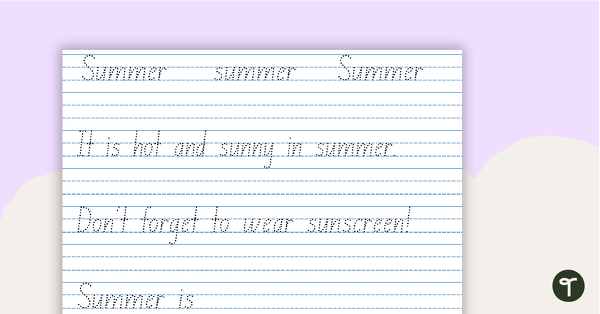 Go to Season Handwriting Sheets teaching resource