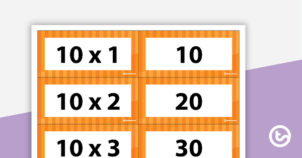 Go to Multiplication and Division Fact Matchup Cards - Multiples of 10 teaching resource