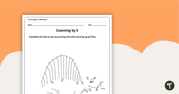 Go to Dot-to-Dot Drawing - Counting by 5 - Dinosaur teaching resource